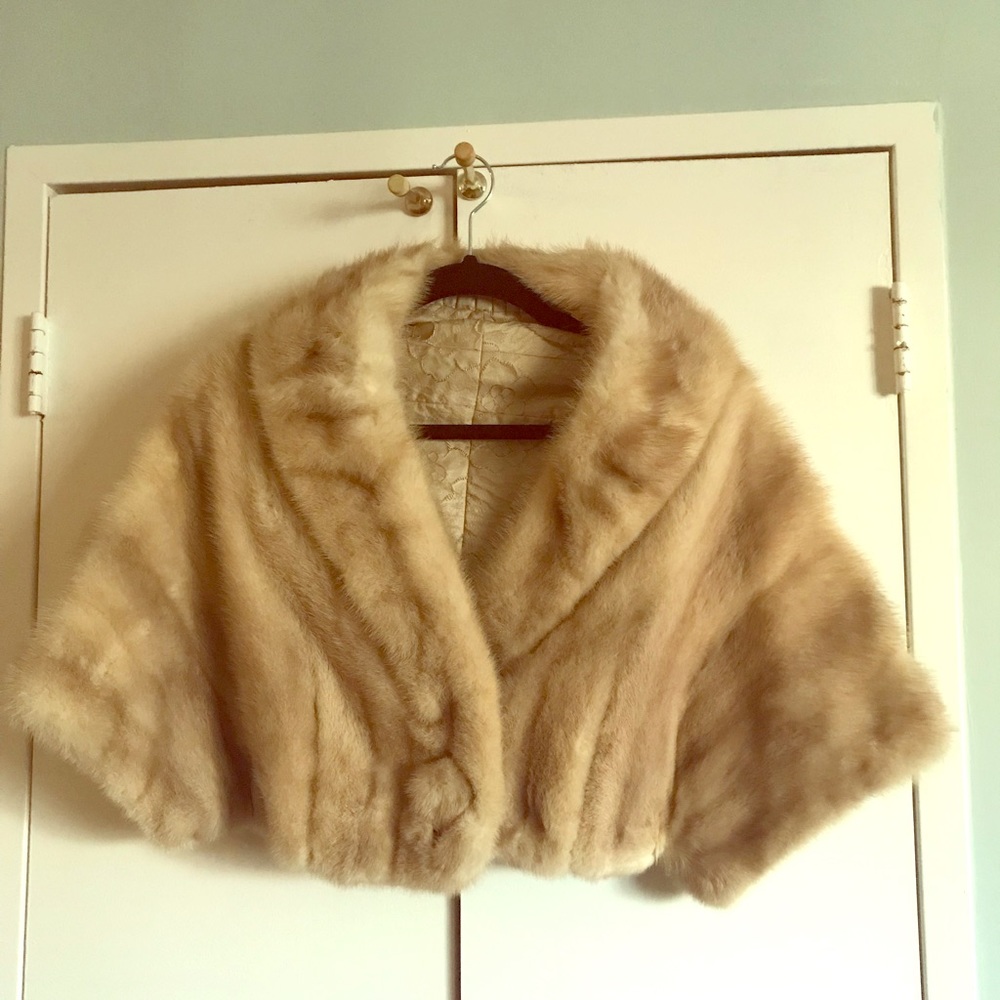 Vintage Mink Stole with button closure